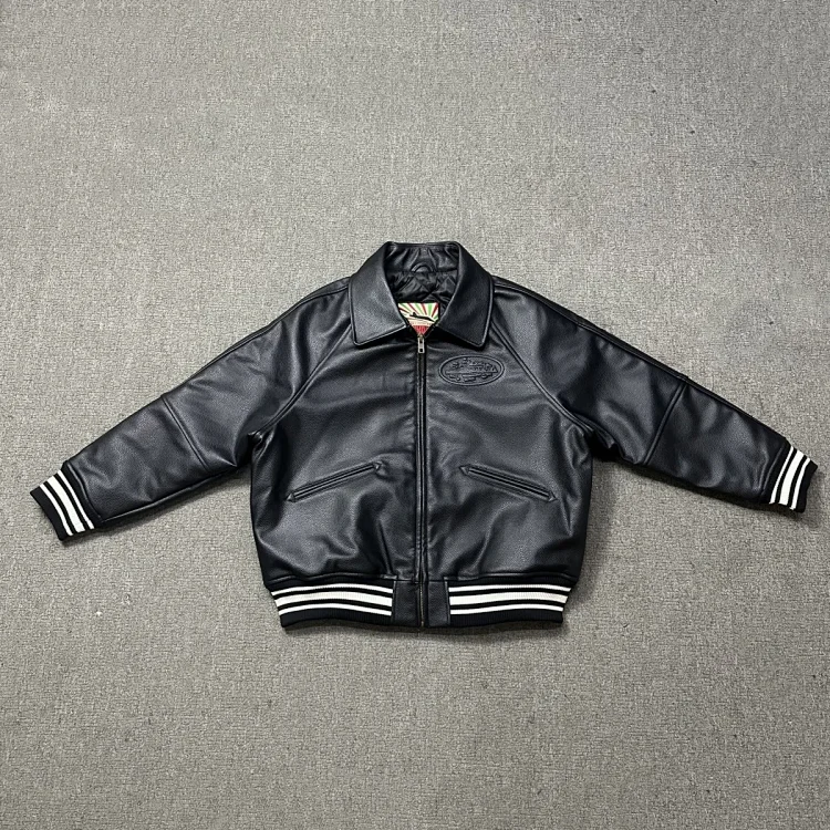 Black Leather Bomber Jacket